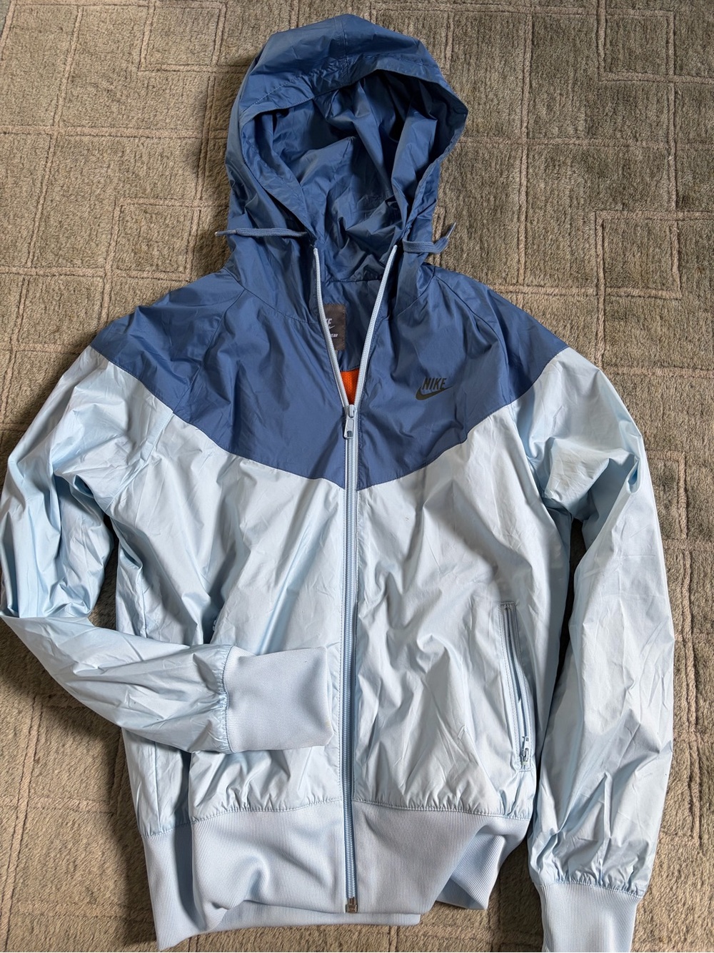 Nike Women’s Blue Two-Tone Hooded Windbreaker Jacket